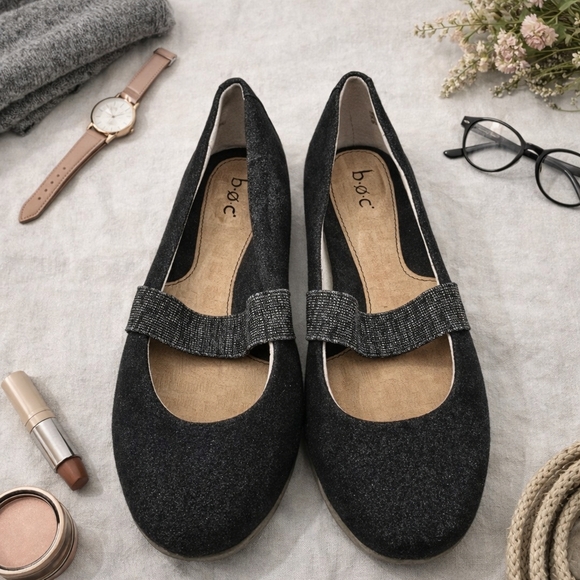 b.o.c. Shoes - b.o.c. Women's Charcoal Loafers/shoes. Ballet Flats Worn 1 Time. Ladies Size 8